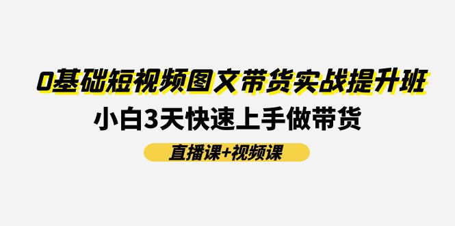 0基础短视频图文带货实战提升班,小白3天快速上手做带货(直播课+视频课)-轻创社项目网