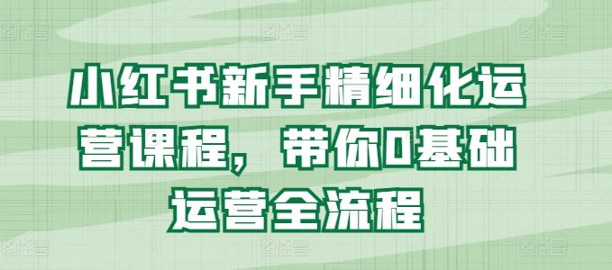 小红书新手精细化运营课程,带你0基础运营全流程-轻创社项目网