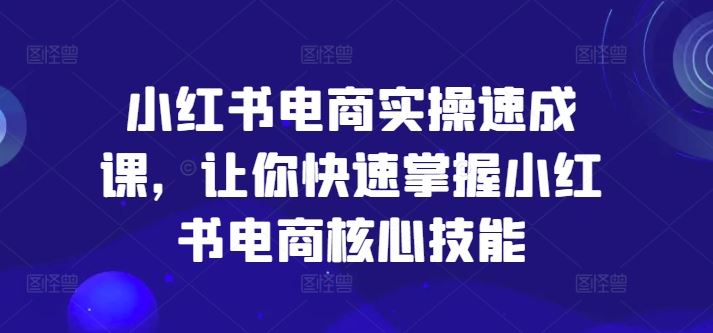 小红书电商实操速成课,让你快速掌握小红书电商核心技能-轻创社项目网