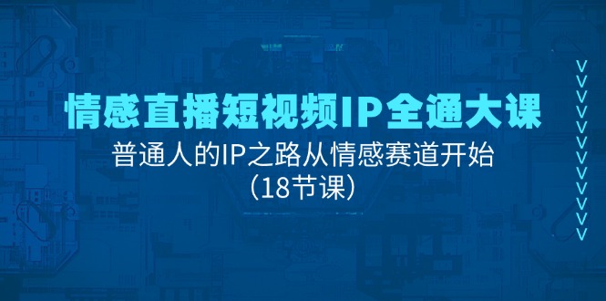 (11497期)情感直播短视频IP全通大课,普通人的IP之路从情感赛道开始(18节课)-轻创社项目网