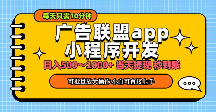 (11645期)小程序开发 广告赚钱 日入500~1000+ 小白轻松上手!-轻创社项目网