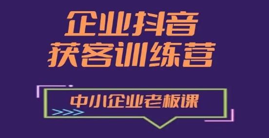 企业抖音营销获客增长训练营,中小企业老板必修课-轻创社项目网
