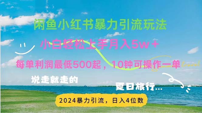 (11650期)2024暑假赚钱项目小红书咸鱼暴力引流,简单无脑操作,每单利润500+,…-轻创社项目网