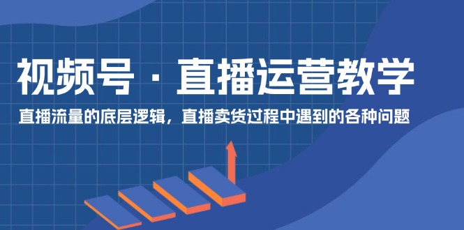 视频号直播运营教学:直播流量的底层逻辑,直播卖货过程中遇到的各种问题-轻创社项目网