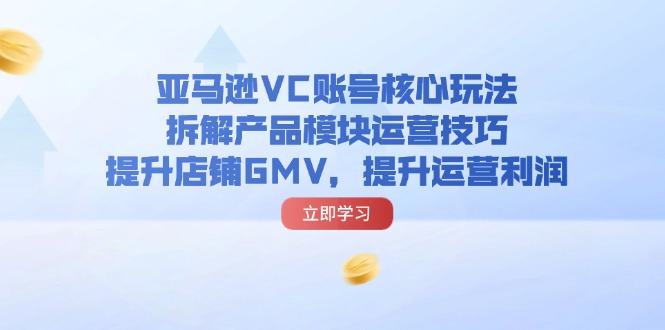 (11848期)亚马逊VC账号核心玩法,拆解产品模块运营技巧,提升店铺GMV,提升运营利润-轻创社项目网