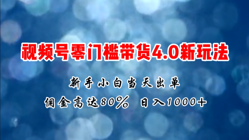 (11358期)微信视频号零门槛带货4.0新玩法,新手小白当天见收益,日入1000+-轻创社项目网