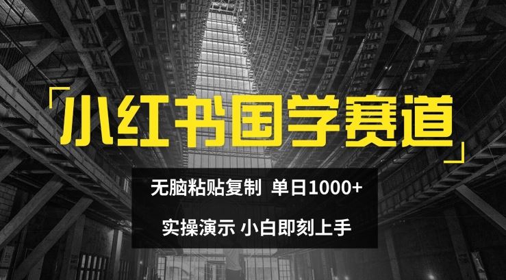 小红书国学赛道,无脑粘贴复制,单日1K,实操演示,小白即刻上手【揭秘】-轻创社项目网