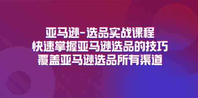亚马逊选品实战课程,快速掌握亚马逊选品的技巧,覆盖亚马逊选品所有渠道-轻创社项目网
