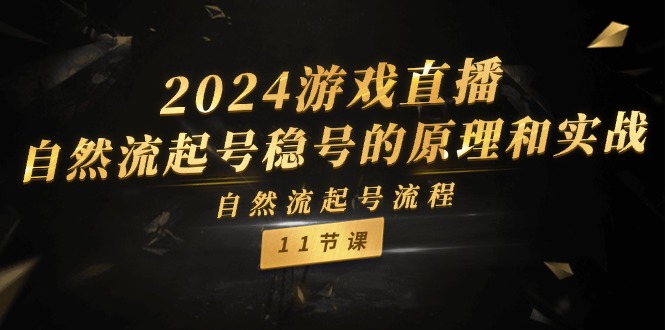 (11653期)2024游戏直播-自然流起号稳号的原理和实战,自然流起号流程(11节)-轻创社项目网