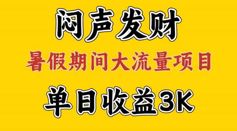 (11558期)闷声发财,假期大流量项目,单日收益3千+ ,拿出执行力,两个月翻身-轻创社项目网