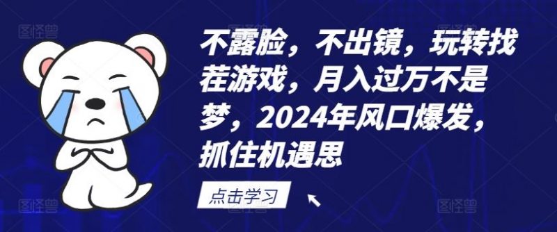 不露脸，不出镜，玩转找茬游戏，月入过万不是梦，2024年风口爆发，抓住机遇【揭秘】-轻创社项目网