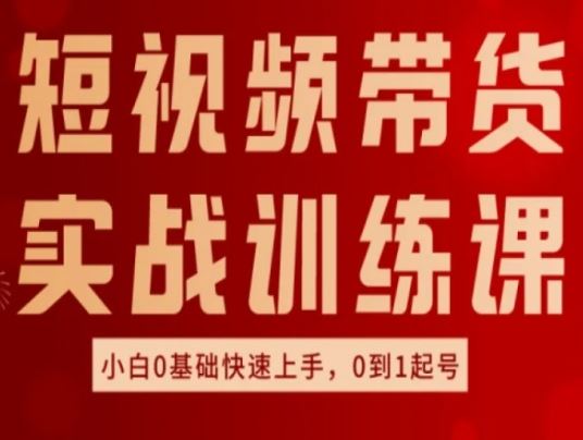 短视频带货实战训练课,好物分享实操,小白0基础快速上手,0到1起号-轻创社项目网