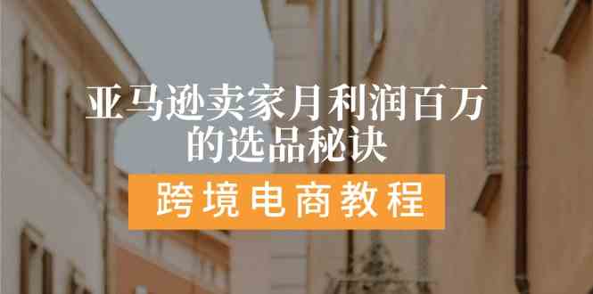 亚马逊卖家月利润百万的选品秘诀: 抓重点/高利润/大方向/大类目/选品易-轻创社项目网