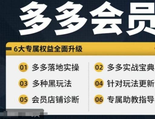 拼多多会员,拼多多实战宝典+实战落地实操,从新手到高阶内容全面覆盖-轻创社项目网