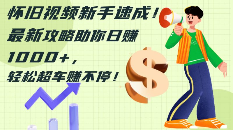 (12250期)怀旧视频新手速成!最新攻略助你日赚1000+,轻松超车赚不停-轻创社项目网
