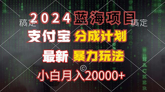 (12339期)2024蓝海项目,支付宝分成计划,暴力玩法,刷爆播放量,小白月入20000+-轻创社项目网