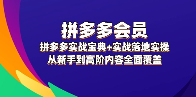 (12056期)拼多多 会员,拼多多实战宝典+实战落地实操,从新手到高阶内容全面覆盖-轻创社项目网