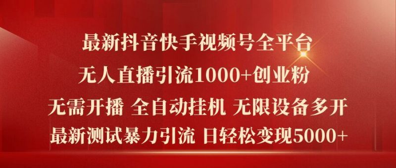 最新抖音快手视频号全平台无人直播引流1000+精准创业粉,日轻松变现5k+【揭秘】-轻创社项目网