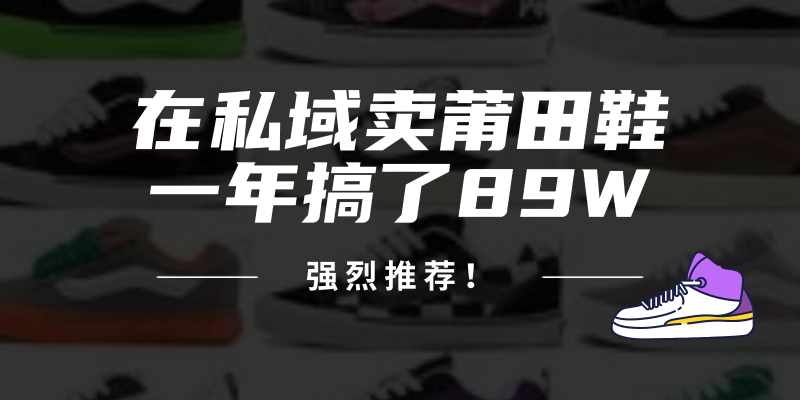 （12370期）24年在私域卖莆田鞋，一年搞了89W，强烈推荐！-轻创社项目网