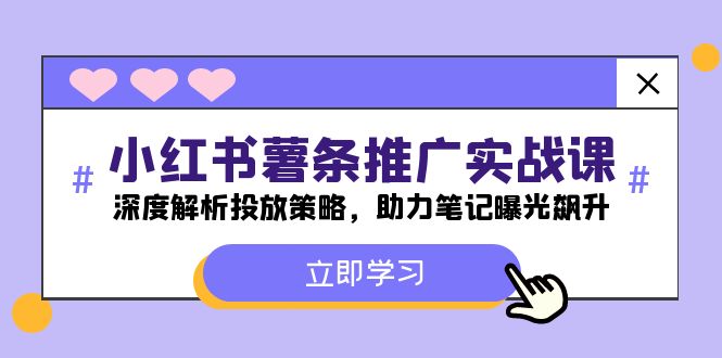 小红书-薯条推广实战课:深度解析投放策略,助力笔记曝光飙升-轻创社项目网