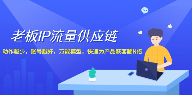(12077期)老板 IP流量 供应链,动作越少,账号越好,万能模型,快速为产品获客翻N倍-轻创社项目网