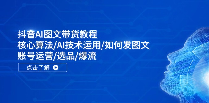 抖音AI图文带货教程:核心算法/AI技术运用/如何发图文/账号运营/选品/爆流-轻创社项目网