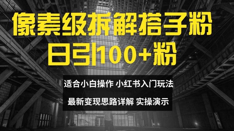 像素级拆解搭子粉,日引100+,小白看完可上手,最新变现思路详解【揭秘】-轻创社项目网