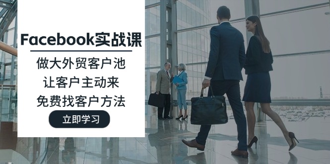 (11913期)Facebook实战课:做大外贸客户池,让客户主动来,免费找客户方法-轻创社项目网