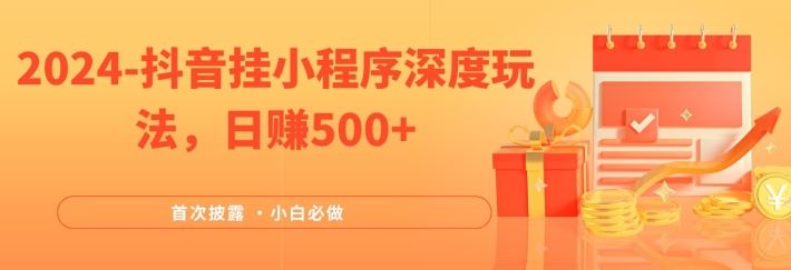 2024全网首次披露,抖音挂小程序深度玩法,日赚500+,简单、稳定,带渠道收入,小白必做【揭秘】-轻创社项目网