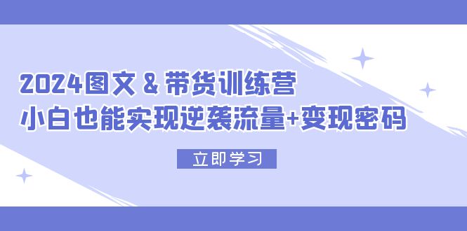 (12137期)2024 图文+带货训练营,小白也能实现逆袭流量+变现密码-轻创社项目网