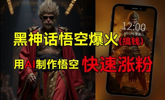 黑神话悟空爆火,已有人利用这波热点变现几十万,普通人也可用AI蹭上这波热度搞钱,有多重变现方法-轻创社项目网