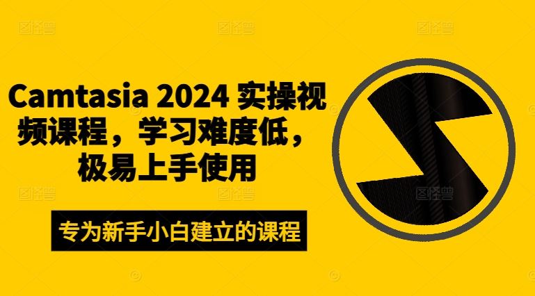 Camtasia 2024 实操视频课程，学习难度低，极易上手使用-轻创社项目网