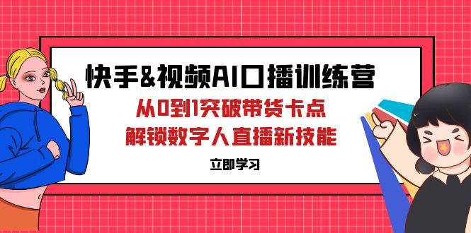 (12665期)快手&视频号AI口播特训营:从0到1突破带货卡点,解锁数字人直播新技能-轻创社项目网