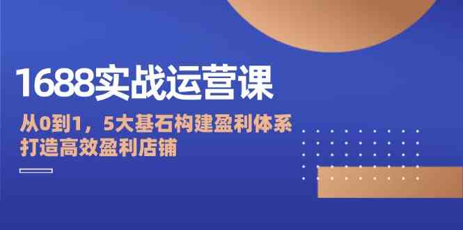 1688实战运营课:从0到1,5大基石构建盈利体系,打造高效盈利店铺-轻创社项目网