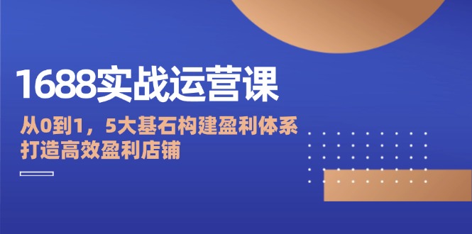 (12482期)1688实战运营课:从0到1,5大基石构建盈利体系,打造高效盈利店铺-轻创社项目网