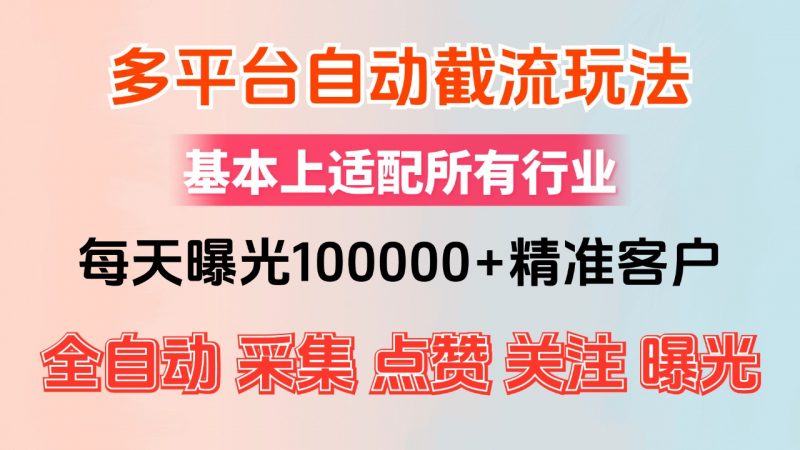 (12709期)小红书抖音视频号最新截流获客系统,全自动引流精准客户【日曝光10000+…-轻创社项目网