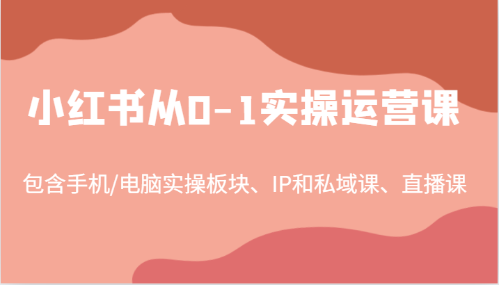 小红书从0-1实操运营课,包含手机/电脑实操板块、IP和私域课、直播课(97节)-轻创社项目网