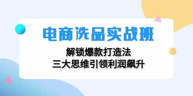 电商选品实战班:解锁爆款打造法,三大思维引领利润飙升-轻创社项目网