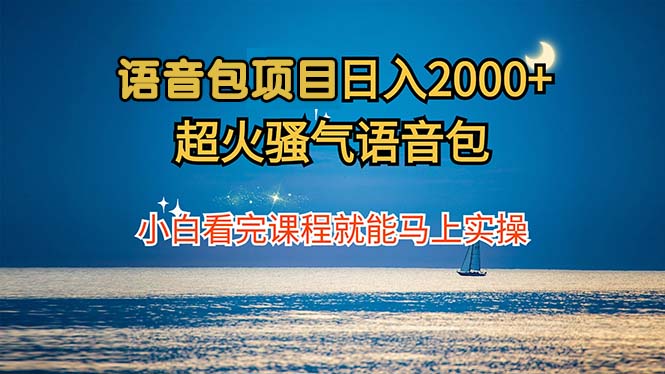 (12734期)语音包项目 日入2000+ 超火骚气语音包小白看完课程就能马上实操-轻创社项目网