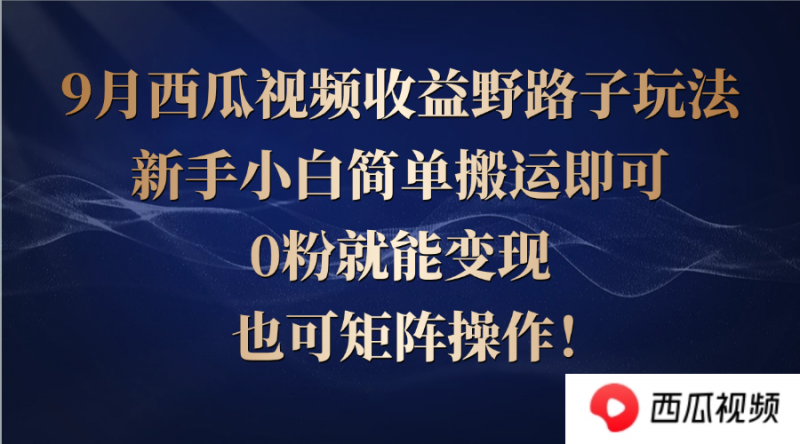 (12760期)西瓜视频收益野路子玩法,新手小白简单搬运即可,0粉就能变现,也可矩…-轻创社项目网
