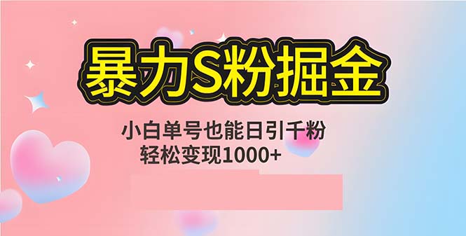 (12778期)单人单机日引千粉,变现1000+,S粉流量掘金计划攻略-轻创社项目网