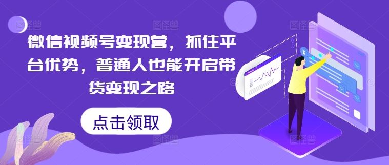 微信视频号变现营，抓住平台优势，普通人也能开启带货变现之路-轻创社项目网