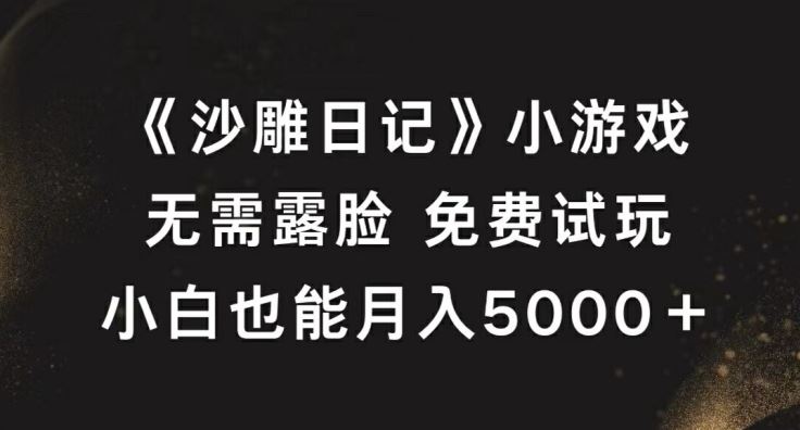《沙雕日记》小游戏,无需露脸免费试玩,小白也能月入5000+【揭秘】-轻创社项目网