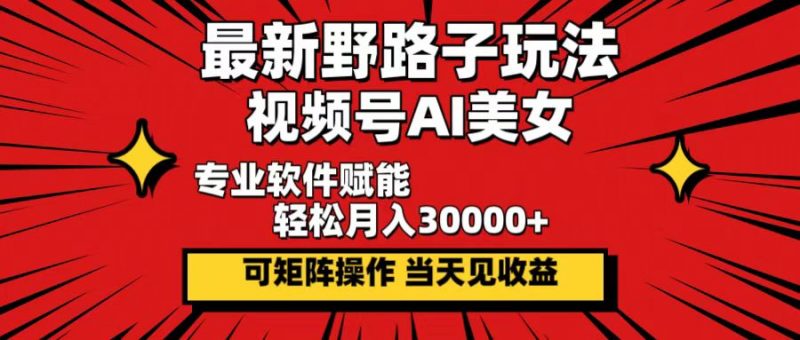 (12798期)最新野路子玩法,视频号AI美女,当天见收益,轻松月入30000+-轻创社项目网
