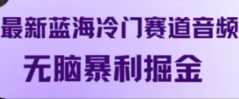 最新蓝海冷门赛道音频,无脑暴利掘金-轻创社项目网