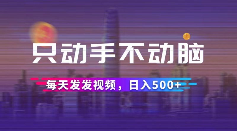 (12638期)只动手不动脑,每天发发视频,日入500+-轻创社项目网