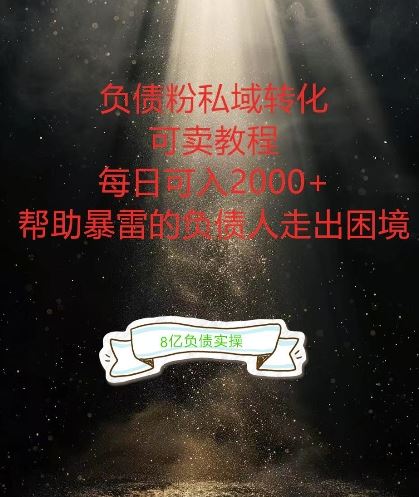 负债粉掘金计划,帮助负债者解决问题,债务规划,债务重组,最好的变现方式【揭秘】-轻创社项目网
