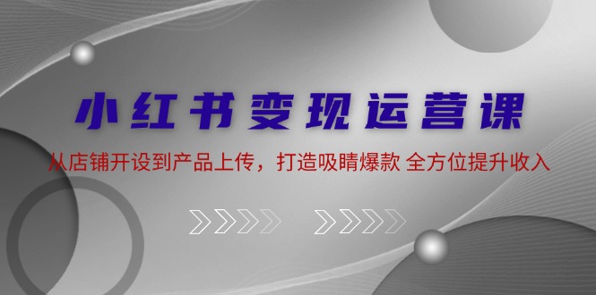 (12520期)小红书变现运营课:从店铺开设到产品上传,打造吸睛爆款 全方位提升收入-轻创社项目网