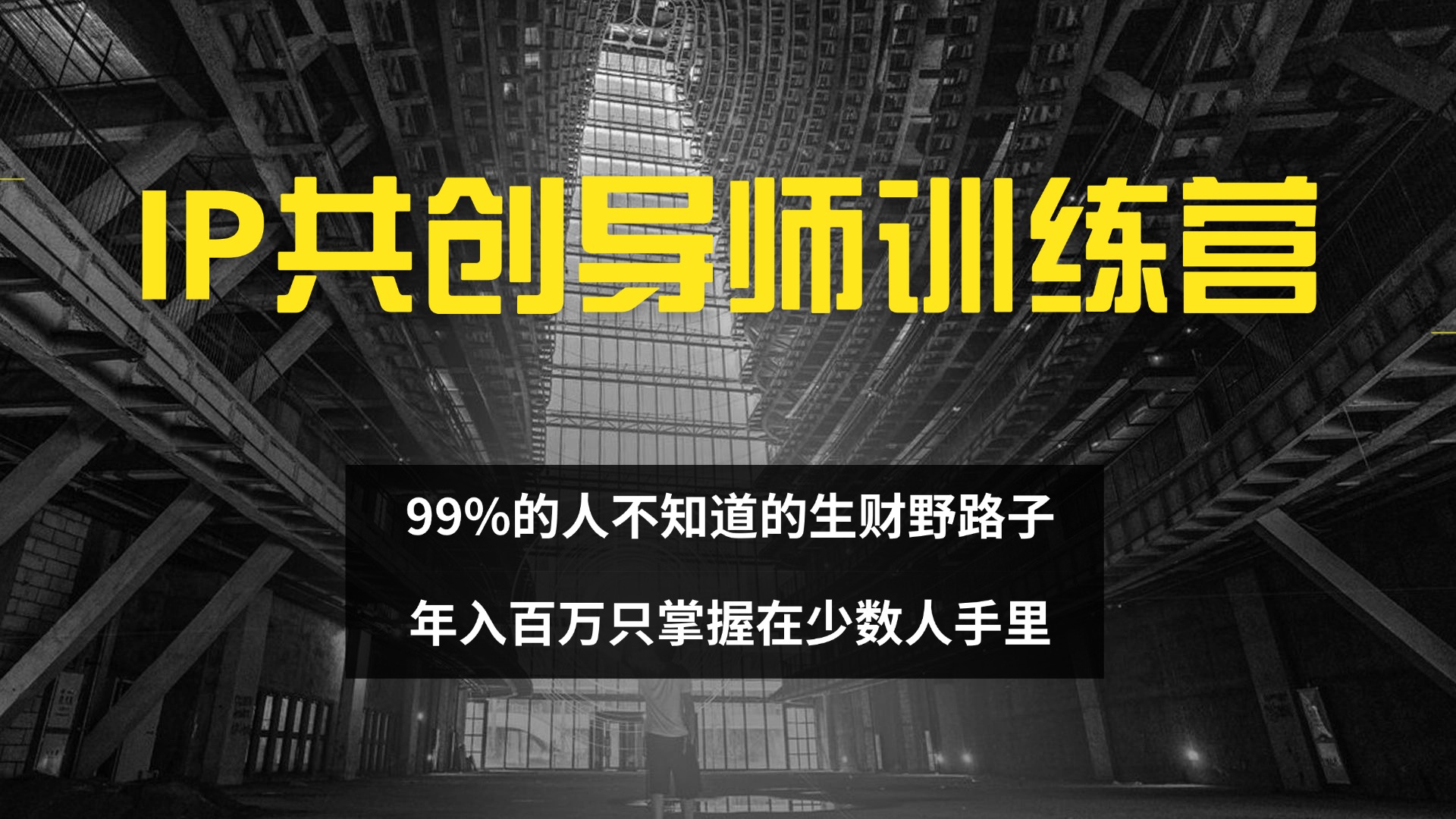 图片[1]-（12504期）IP共创导师训练营 99%的人不知道的生财野路子 只掌握在少数人手里