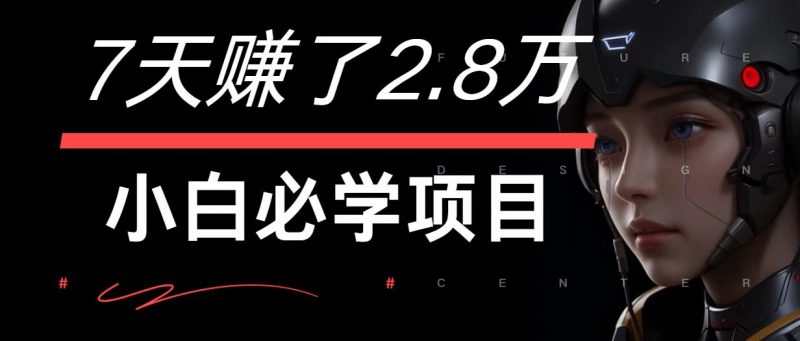 7天赚了2.8万!每单利润最少500+,轻松月入7万+小白有手就行-轻创社项目网